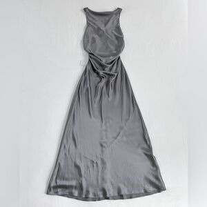 Reformation Casette Silk Dress | Silver | Size 2 | NWT